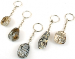 Keyring polished Geode, 10 pieces