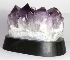 Amethyst on wooden base No. 56