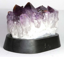 Amethyst on wooden base No. 56