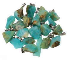 Anh�nger Andenopal blau Rohstein anpoliert mit 925er Silber�se