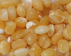 Orangencalcit Trommelsteine B-Qualitt