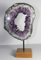 Amethyst Slice with wooden stand No. 133