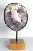 Amethyst Slice with wooden stand No. AMR57