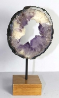 Amethyst Slice with wooden stand No. AMR57
