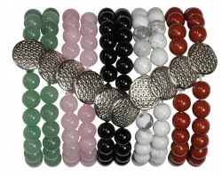 Armband Kugel 8 mm Blume des Lebens