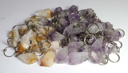 Schlüsselanhänger Amethyst & Citrin B-Qualität