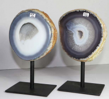 Set Agate Geodes on metal stands No. ACM113