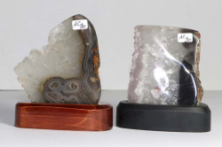 Set Agates polished with wooden bases No. AC90