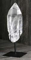 Lemurischer Quarz (Bergkristall) Nr. 1 auf Metallstnder