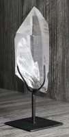 Lemurischer Quarz (Bergkristall) Nr. 1 auf Metallstnder