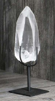 Lemurischer Quarz (Bergkristall) Nr. 6 auf Metallstnder