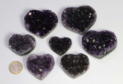 Amethyst Herzen klein Set Nr. 7