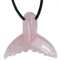 Lochstein Wal-Flosse (Fluke) Rosenquarz (LOT36)