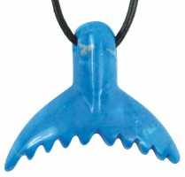 Lochstein Wal-Flosse (Fluke) Trkenit (Howlite col.) (LOT32)