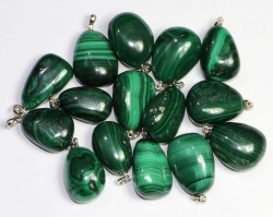 Anhnger Malachit mit 925er Silberse B-Qualitt