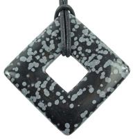 Square Donut 35 mm Schneeflockenobsidian (LOT56)