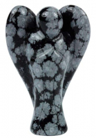 Engel stehend 35 mm Schneeflockenobsidian (LOT90)