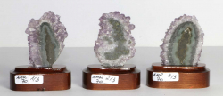 Set Amethystrosen auf Holzsockel Nr. 70