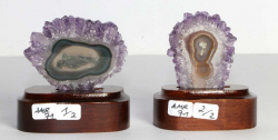 Set Amethystrosen auf Holzsockel Nr. 71