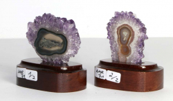 Set Amethystrosen auf Holzsockel Nr. 71