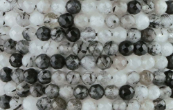 Armband Kugel 3-4 mm facettiert Turmalinquarz