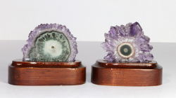 Set Amethystrosen auf Holzsockel Nr. 74