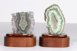 Set Amethystrosen auf Holzsockel Nr. 75