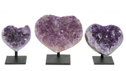 Amethyst Herzen auf Metallst�nder