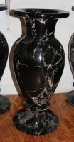 Vase lang 25 x 62 cm, Schwarzer Marmor