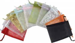 Organza-Beutel 80x100 mm gemischt