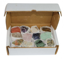 Kiste mit 12 Mineralien- kleine Mineraliensammlung