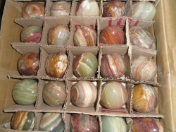 Eier 4 x 5 cm Onyx-Marmor (Aragonit) B-Qualitt