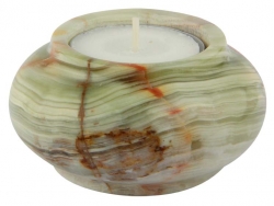 Teelicht Rund Onyx-Marmor (Aragonit)