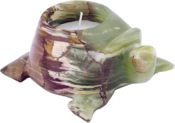 Teelicht Schildkrte Onyx-Marmor (Aragonit)