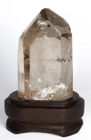 Quartz fum poli avec base en bois No. 20