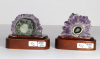 Set Amethyst Roses on wooden base No. 74