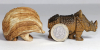 Igel und Nashorn aus Landschaftsjaspis und Tigerauge Nr. GR25 (2 St�ck)