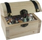 Wooden Treasure Box 9.5 cm without imprint, filled