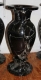 Vase 25 x 62 cm Schwarzer Marmor