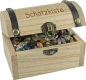 Wooden Treasure Box 9.5 cm with imprint, filled