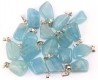 Pendant Aquamarine blue tumbled stone with 925 silver loop